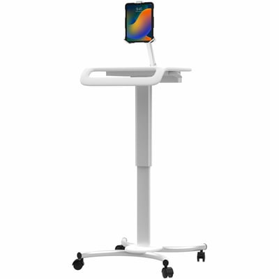 CTA Digital Height-Adjustable Rolling Security Medical Workstation Cart for 7-14 Inch Tablets