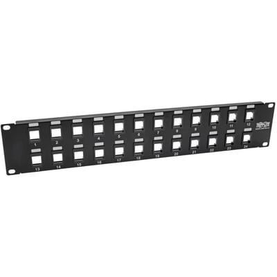 Tripp Lite by Eaton 24-Port 2U Rack-Mount Unshielded Blank Keystone/Multimedia Patch Panel RJ45 Ethernet USB HDMI Cat5e/6