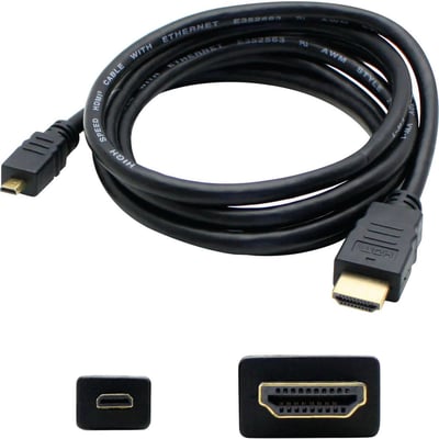 AddOn 3ft Mini-HDMI 1.4 Male to HDMI 1.4 Male Black Cable For Resolution Up to 4096x2160 (DCI 4K)