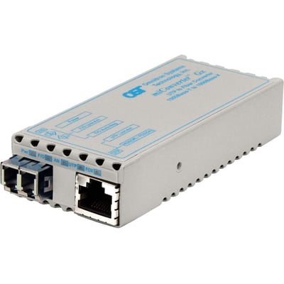 Omnitron Systems miConverter 1000Mbps Gigabit Ethernet Fiber Media Converter RJ45 LC Single-Mode 12km