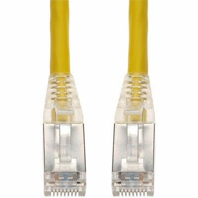 AddOn 25ft Yellow CAT 6 Shielded Plenum-Rated Ethernet Cable Snagless Easy Clear Boot TAA RJ-45 M/M