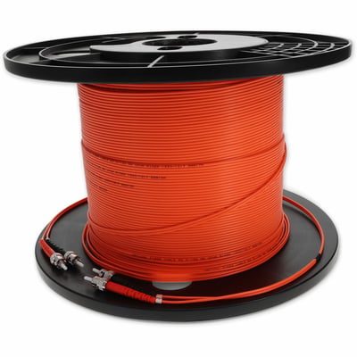 AddOn 60m ST to ST Orange OM1 Duplex OFNR (Riser-Rated) MMF Fiber Patch Cable