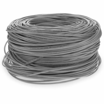 AddOn 1000ft Non-Terminated Gray CAT 6 Shielded Plenum-Rated Bulk Cable