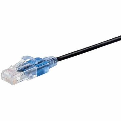 MONOPRICE CAT6A 14FT BLACK PATCH CABLE_ UTP_ 30AWG_ 10G_ PURE BARE COPPER_ SNAGL
