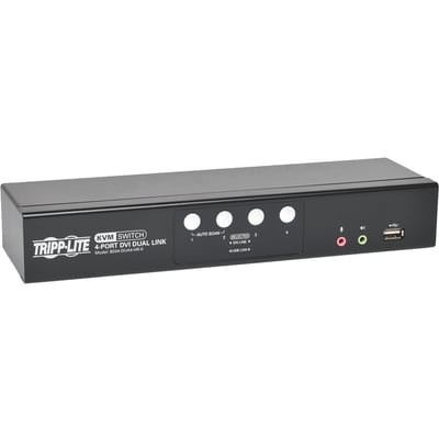 Tripp Lite by Eaton KVM Switch 4-Port DVI Dual-Link / USB w/ Audio & 4x 6ft Cables