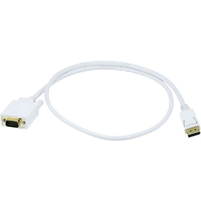 3FT 28AWG DISPLAYPORT TO VGA CABLE - WHITE