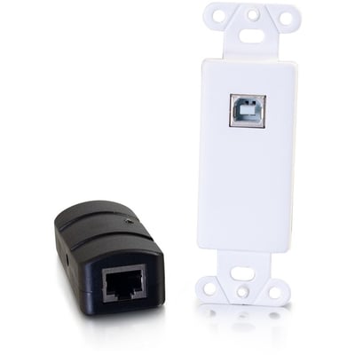 SUPERBOOSTER 1-PORT USB 2.0 OVER CAT6 WALL PLATE TO BOX EXTENDER - UP TO 150FT