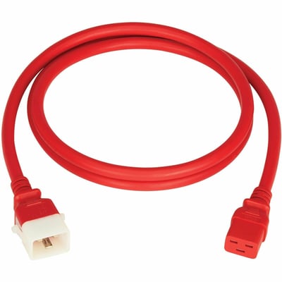 PDU POWER CORDS C19 P-LOCK C20 HEAVY-DUTY 20A 12 AWG 6FT RED 6PACK