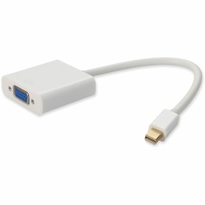 Mini-DisplayPort 1.1 Male to VGA Female White Adapter Which Supports Intel Thunderbolt For Resolution Up to 1920x1200 (WUXGA)