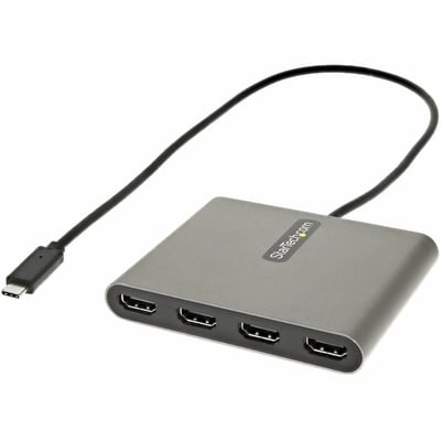 StarTech.com USB C to 4 HDMI Adapter, External Graphics Card, 1080p, USB Type-C to Quad HDMI Monitor Display Adapter/Converter, Windows