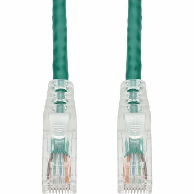 AddOn 1ft Green CAT 6A PVC Ethernet Cable Snagless Easy Clear Boot TAA RJ-45 M/M