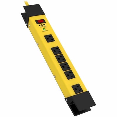 Tripp Lite by Eaton Protect It! 6-Outlet Industrial Safety Surge Protector 9 ft. Cord 1500 Joules Cord Wrap Hang Holes