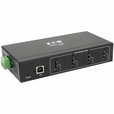 Tripp Lite by Eaton 4-Port Industrial-Grade USB 2.0 Hub - 15 kV ESD Immunity Metal Housing Wall/DIN Mountable