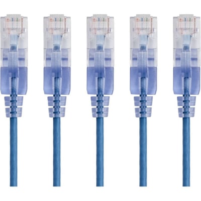 SLIM CAT6A PATCH CABLE,5-PACK_10FT BLUE