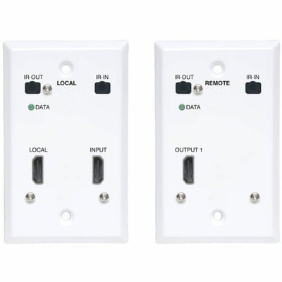 Tripp Lite by Eaton HDMI over Cat6 Extender Kit Wallplate 4K 60Hz 4:4:4 IR PoC HDR HDCP 2.2 230 ft. TAA