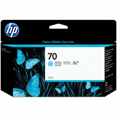 HP 70 (C9390A) Original Inkjet Ink Cartridge - Single Pack - Light Cyan - 1 Each