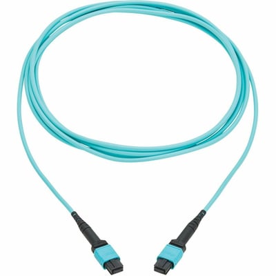 100G MULTIMODE 50/125 OM4 FIBER CABLE 12F MPO/MPO-PC F/F AQUA 4M