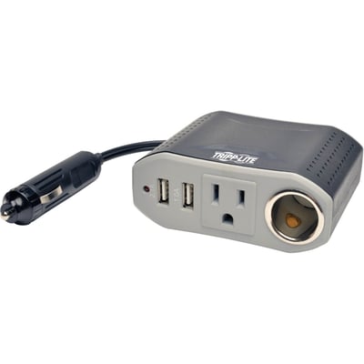 Tripp Lite by Eaton 100W PowerVerter Ultra-Compact Car Inverter with Outlet 12V CLA Receptacle and 2 USB Charging Ports