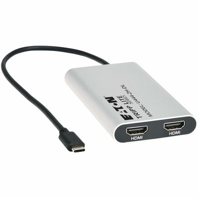 USB-C ADAPTER DUAL DISPLAY 4K60 HZ HDM 100W PD PASSTHRU SILVER