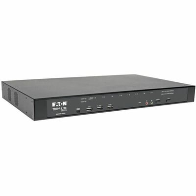 Tripp Lite by Eaton 8-Port Cat5 KVM over IP Switch with Virtual Media - 1 Local & 1 Remote User 1U Rack-Mount TAA