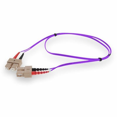 AddOn 10m SC to SC Purple OM4 Duplex OFNR (Riser-Rated) Fiber Patch Cable