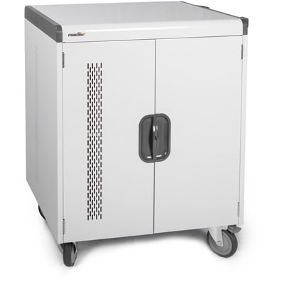 Rocstor Volt V32 Charging Cart with Intelligent Power Charging - Up to 32 Device - Intelligent Power Charging Cart for Notebooks, Chromebook, MacBook, and Macbook Pro - 3 Shelves - 4 Heavy Duty 5" Medical Grade
