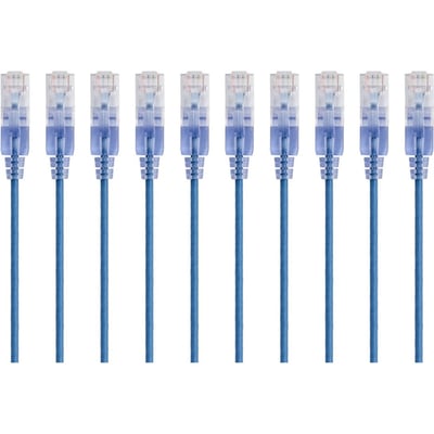 SLIM CAT6A CABLE - 10PK_ 7FT BLUE