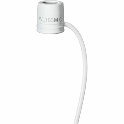 Shure WL183m Wired Condenser, Dynamic Microphone for Wireless Transmitter, Transportation - White