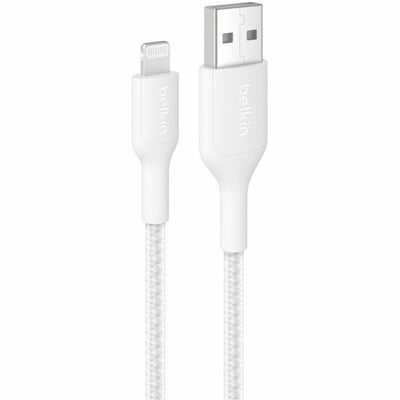 A - LTG CBL BRAIDED PCR 1M WHITE 15-RETAIL BOX (PLASTIC FREE)