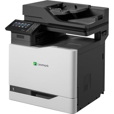 Lexmark CX820 CX820de Laser Multifunction Printer-Color-Copier/Fax/Scanner-52 ppm Mono/52 ppm Color Print-2400x600 Print-Automatic Duplex Print-200000 Pages Monthly-650 sheets Input-Color Scanner-1200 Optical Scan-Color Fax-Gigabi