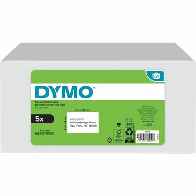5 PK 4XL SHIPPING LABELS 4INX6IN 220/ROL (1744907)- PACK OF 5 ROLLS: 4IN X 6IN
