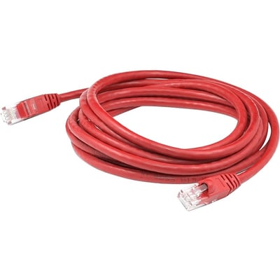 AddOn 5ft Red CAT 6A Shielded PVC Ethernet Cable Snagless Easy Clear Boot RJ-45 M/M