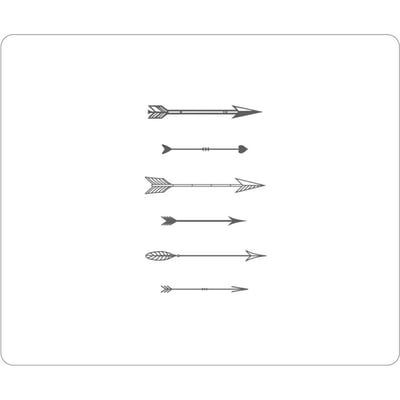 OTM Hipster Prints White Mouse Pad, Shooting Grey Arrows