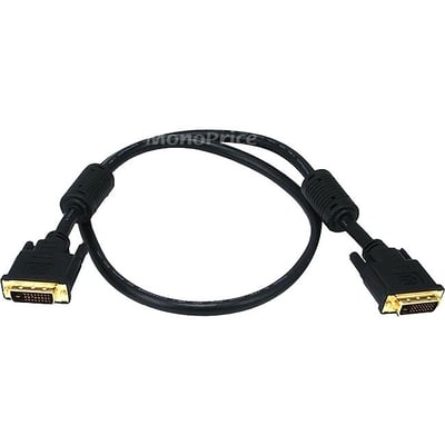 3FT 28AWG CL2 DUAL LINK DVI-D CABLE - BLACK. COMPLIANT WITH THE DVI STANDARD DEF