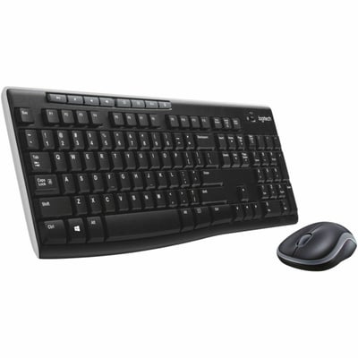 Logitech MK270 Wireless Keyboard and Mouse Combo for Windows, 2.4 GHz Wireless, Compact Mouse, 8 Multimedia and Shortcut Keys, 2-Year Battery Life, for PC, Laptop
