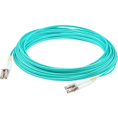 AddOn 46m LC to LC Aqua OM4 Duplex LSZH Fiber Patch Cable