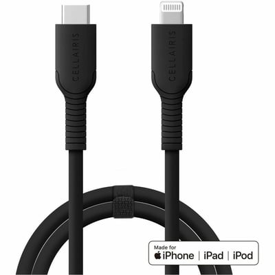 CELLAIRIS-CHARGE CABLE-3FTUSB-C TO LT BK