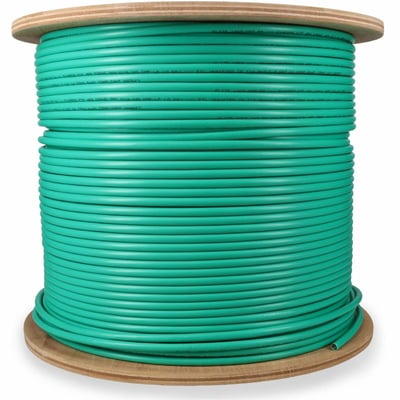 AddOn 1000ft Non-Terminated Green Cat6A STP Plenum-Rated Copper Patch Cable