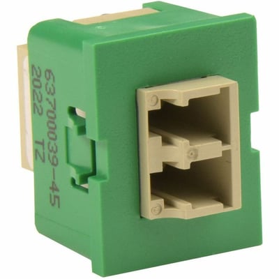 Ortronics TracJack Module, LC Duplex, Multimode, Beige Adapter, Green Housing