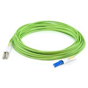 AddOn 40m CS to LC Lime Green OM5 Duplex OFNR (Riser-Rated) Fiber Patch Cable