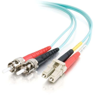 C2G 2m LC-ST 10Gb 50/125 Duplex Multimode OM3 Fiber Cable - Aqua - 6ft
