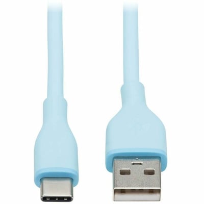 Tripp Lite by Eaton Safe-IT USB-A to USB-C Antibacterial Cable, USB 2.0, Ultra Flexible (M/M), Light Blue, 6 ft. (1.8 m)