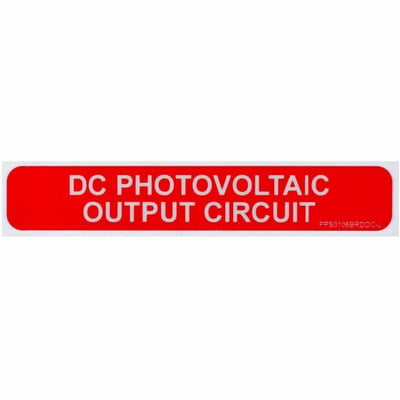 SOLAR LABEL 1X6 DC OUTPUT C