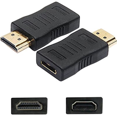 AddOn 5-Pack of HDMI 1.1 Male to HDMI 1.1 Female Black Adapters For Resolution Up to 1920x1200 (WUXGA)