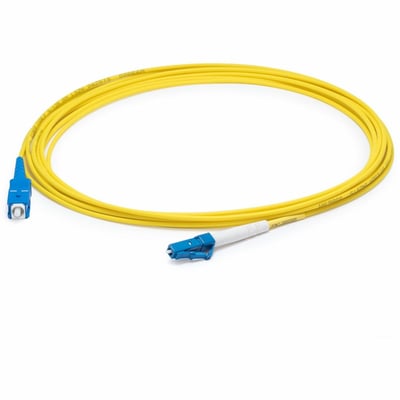 AddOn 99m SC to LC Yellow OS2 Simplex OFNR (Riser-Rated) SMF Fiber Patch Cable