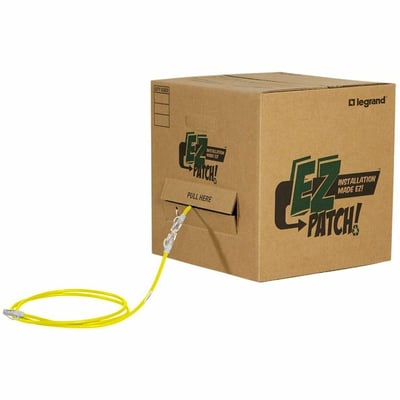 Ortronics EZ Patch Box, CAT5E 9ft, Yellow, Qty 40