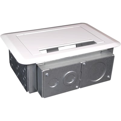 Wiremold Evolution Four Gang Wall Box - White - TAA Compliant