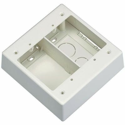 Panduit Surface Raceway, Pwr Rated Junct. Box, 2-gang, 2-pc, Off White