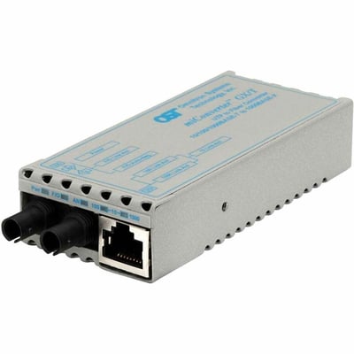 10/100/1000 ETHERNET MEDIA CONV ERTER ST SM 1310NM 12KM DC PWR