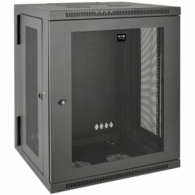Tripp Lite by Eaton SmartRack 15U Low-Profile Switch-Depth Wall-Mount Half-Height Rack Enclosure Hinged Back